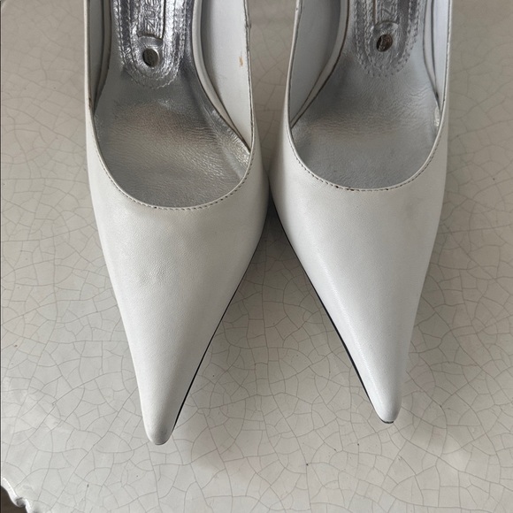 Gianmarco Lorenzi White Leather Stiletto Heels Pointed Toe Corset Soles Size 36 - Picture 12 of 12